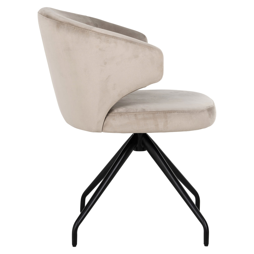 Swivel chair Milly khaki velvet