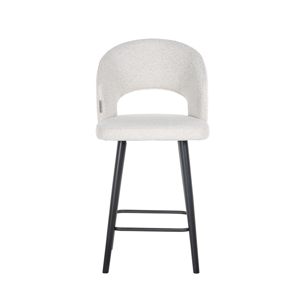 Counter stool Savoy white bouclé