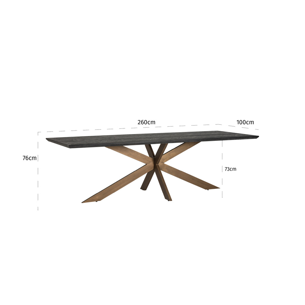 Eettafel Blackbone messing 260