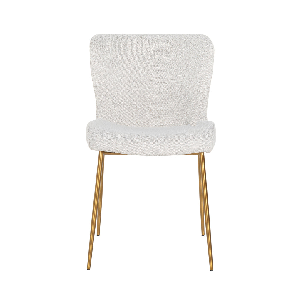 Chair Odessa white bouclé / brushed gold