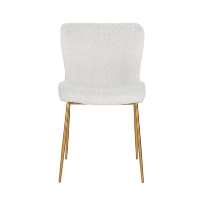 Chair Odessa white bouclé / brushed gold