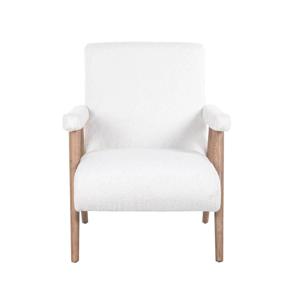 Armchair Bono white furry fire retardant