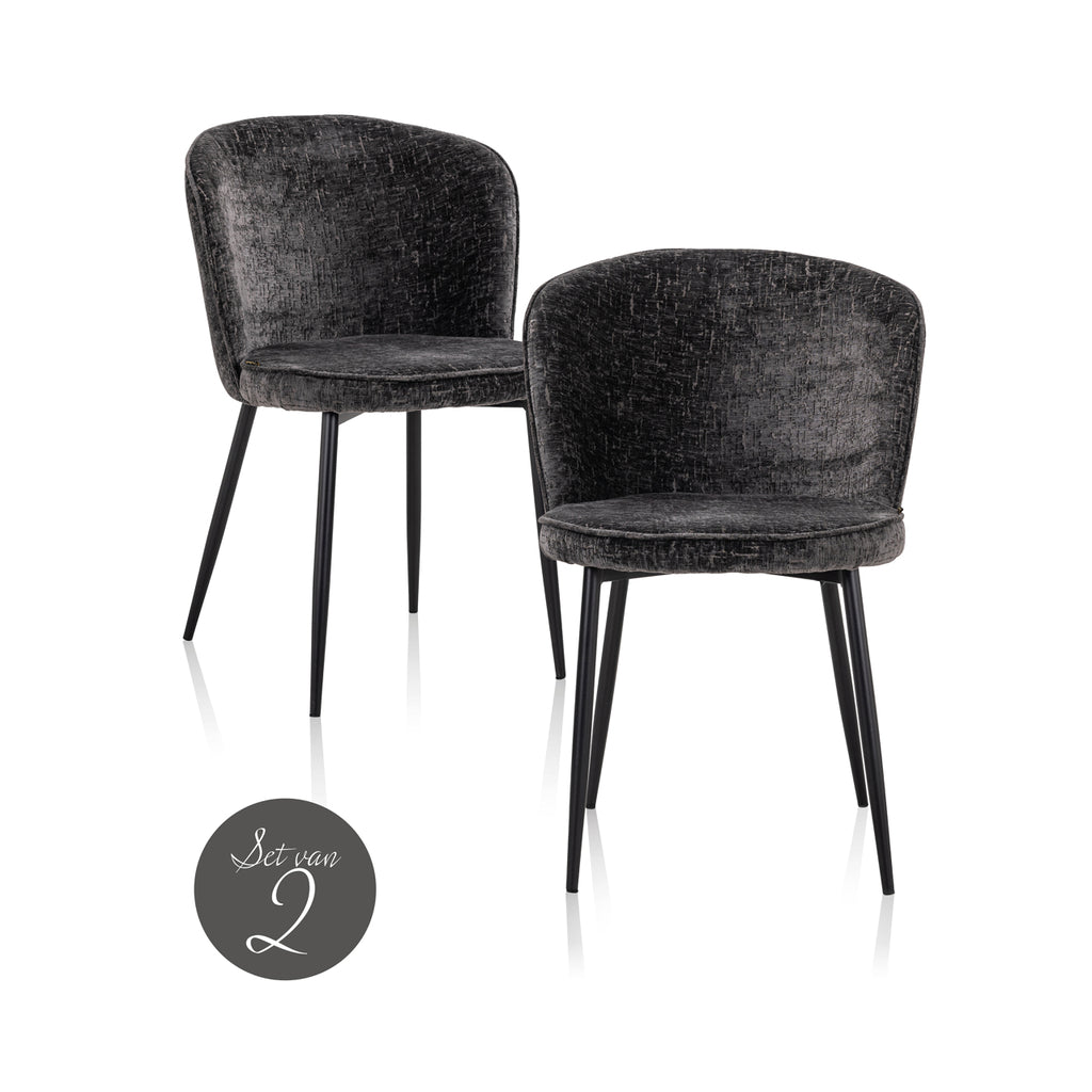 Chair Sandy graphite island (set of 2)