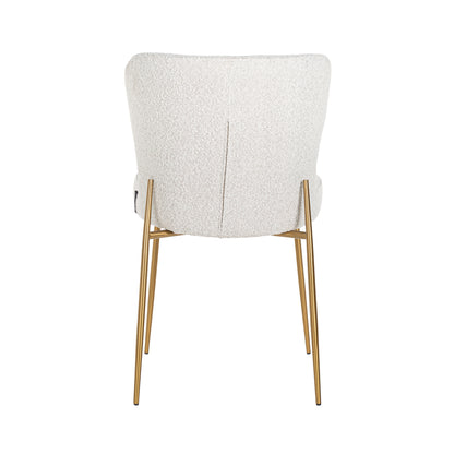 Chair Odessa white bouclé / brushed gold