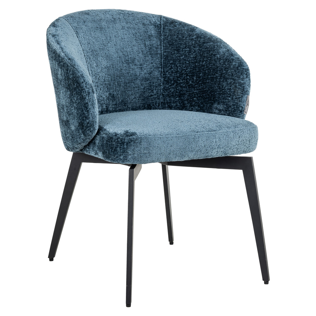 Stoel Amphara blauw chenille brandvertragend