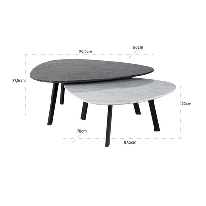 Coffee table Trocadero set of 2