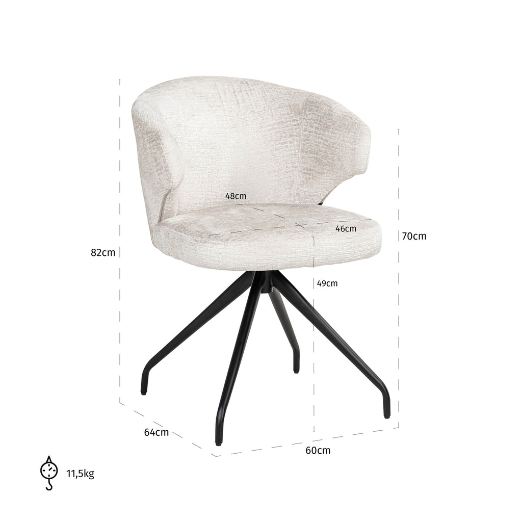 Swivel chair Milly cream fusion