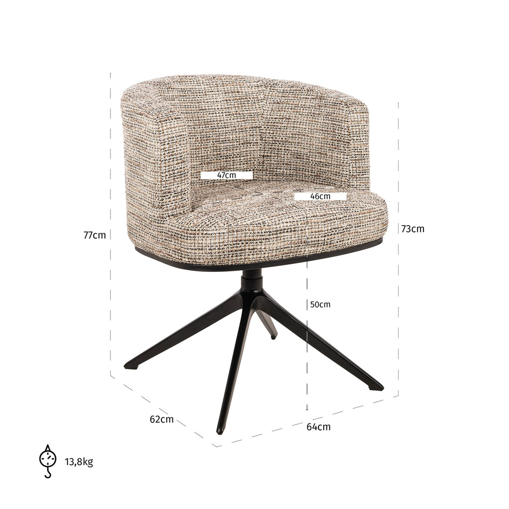 Swivel chair Cheyenne trendy nature