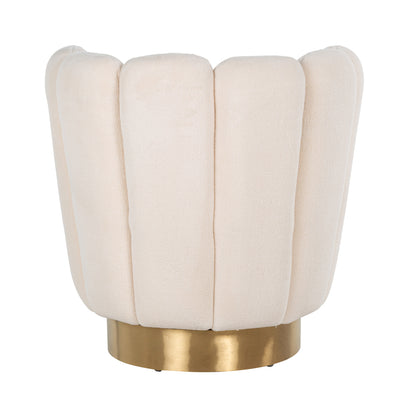 Armchair Mayfair white teddy / brushed gold