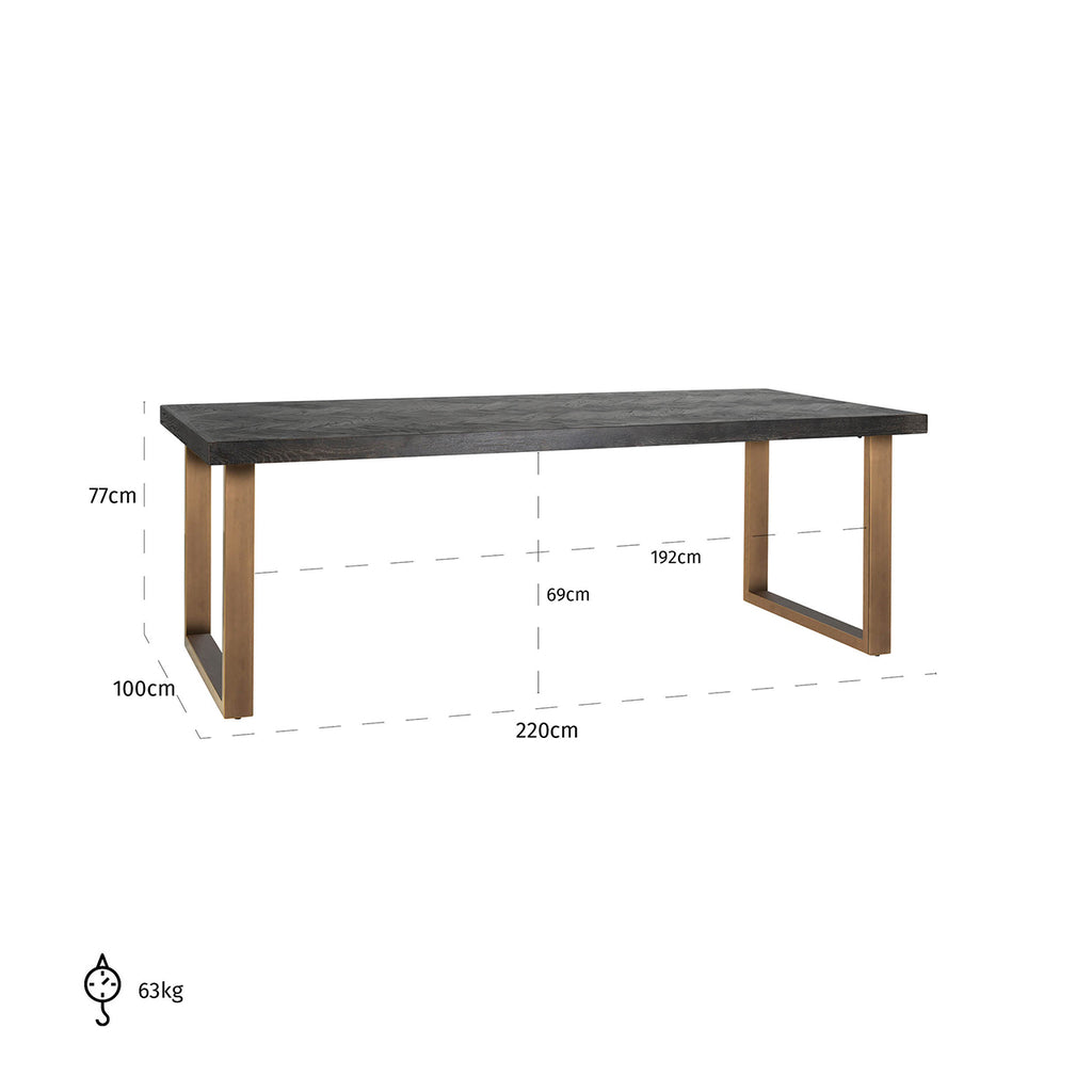 Eettafel Blackbone messing 220