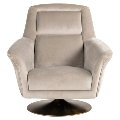 "Swivel armchair Nora in khaki velvet"