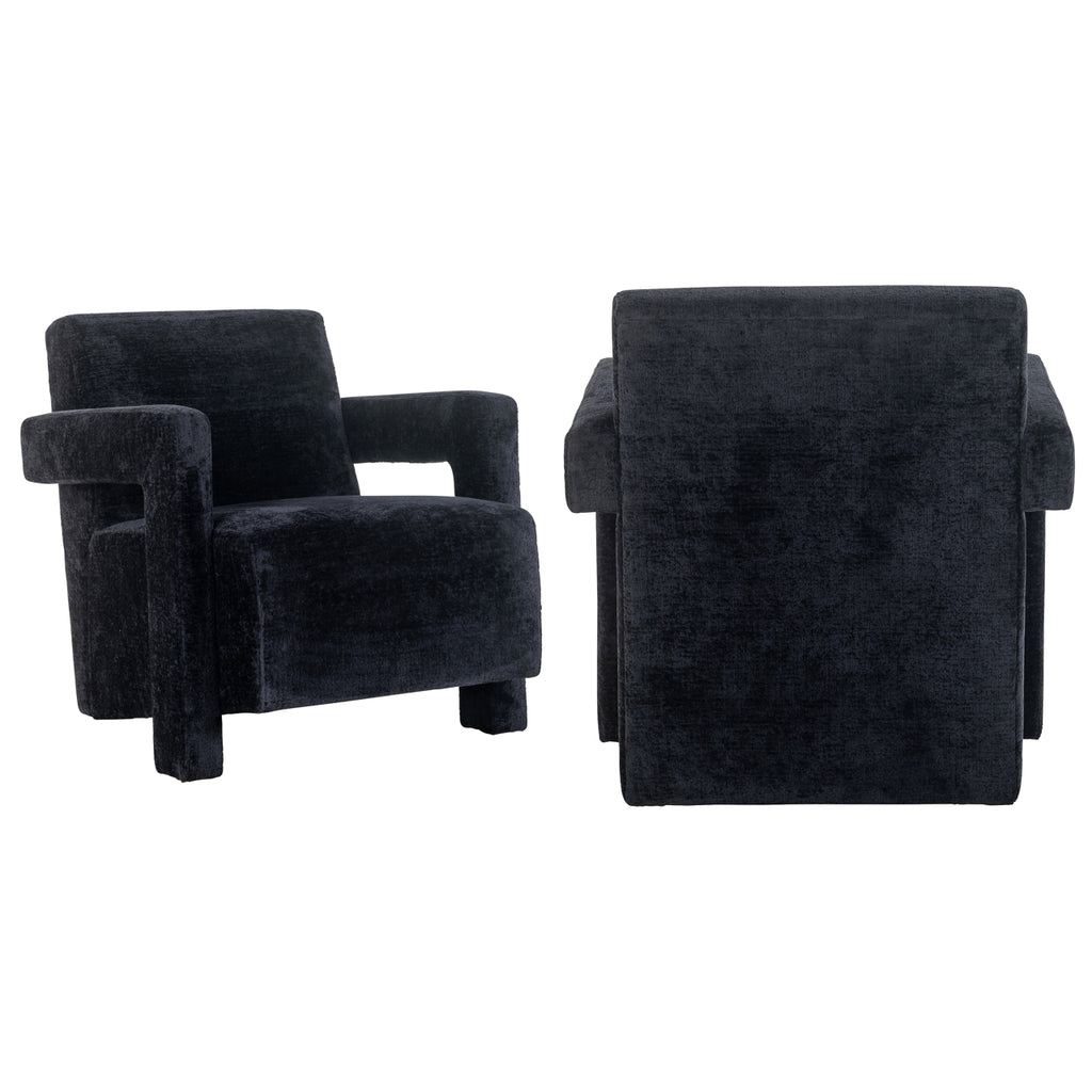 Fauteuil Devanto zwart chenille