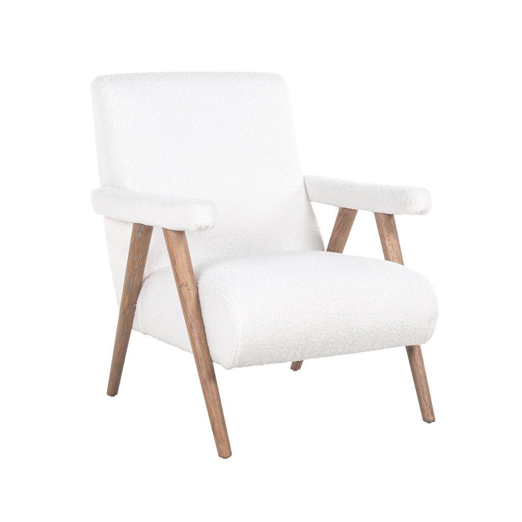 Armchair Bono white furry fire retardant