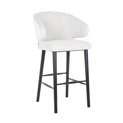 Tabouret de bar Indigo bouclé blanc