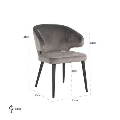 Chair Indigo stone velvet