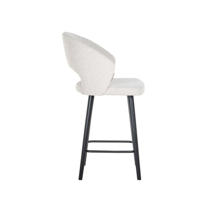 Counter stool Savoy white bouclé