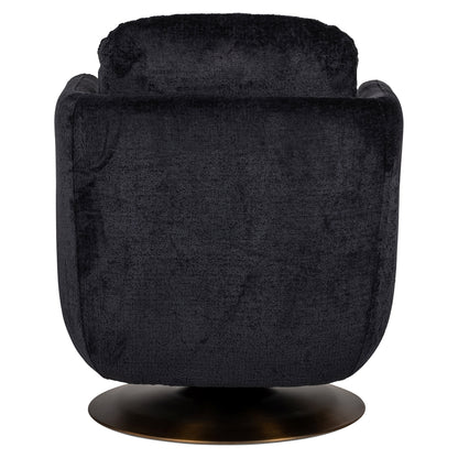 Turner black chenille swivel armchair