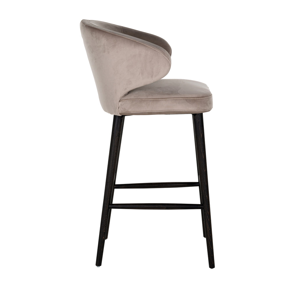 Tabouret de bar Velours kaki indigo