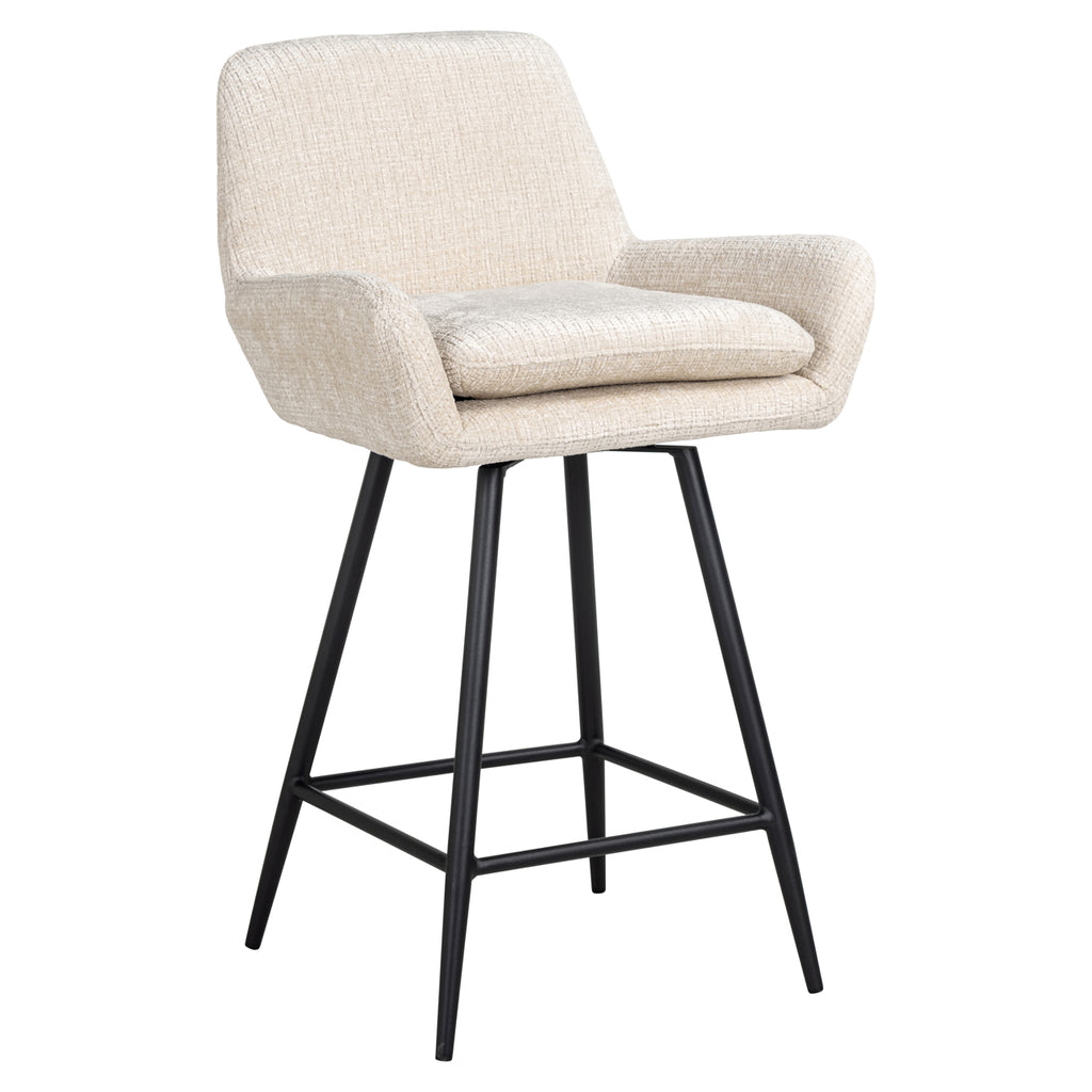 Tabouret de comptoir Linsey chenille beige