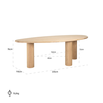 Eettafel Oakley 235