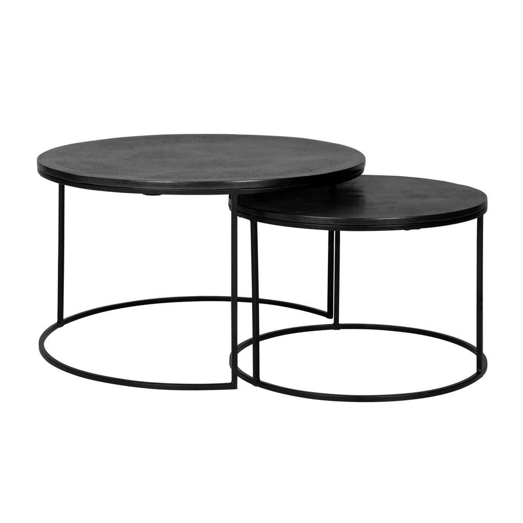 Table basse Bolder set de 2 aluminium noir