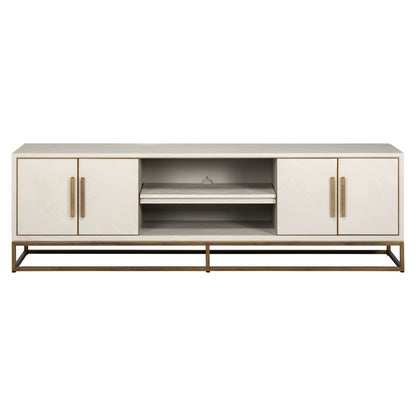 TV cabinet Whitebone brass 4 doors 200