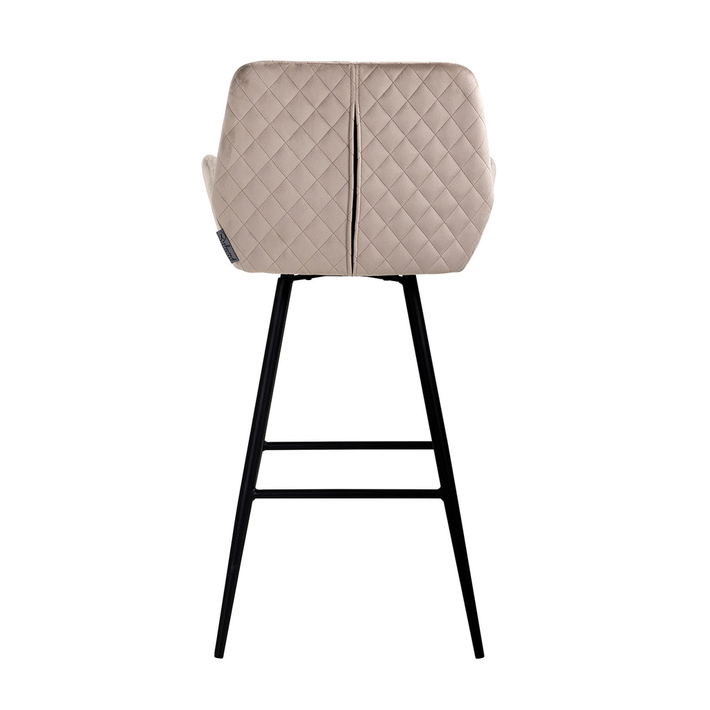 Tabouret de bar Linsey pivotant velours kaki