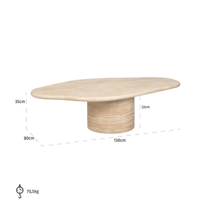 Table basse Fictus Travertin faux