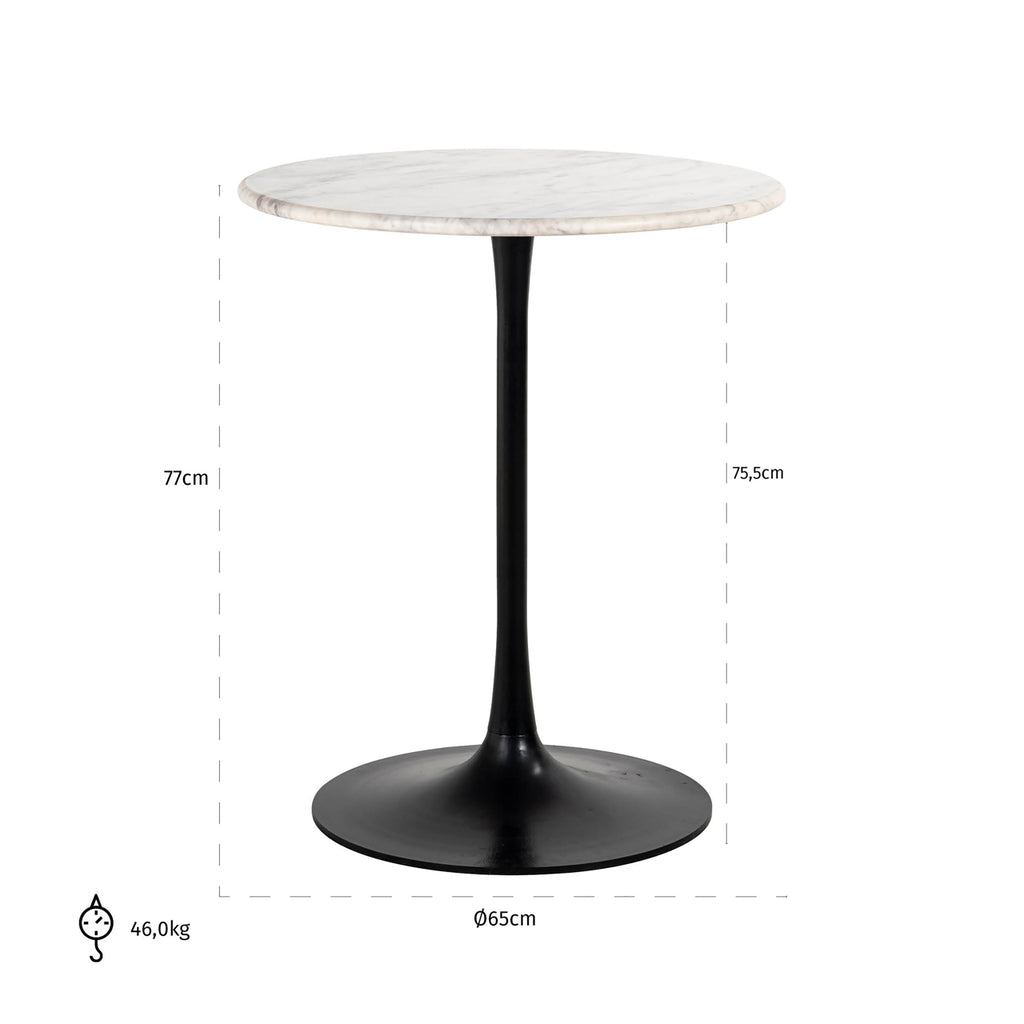 Bistro table Carlten white 65Ø