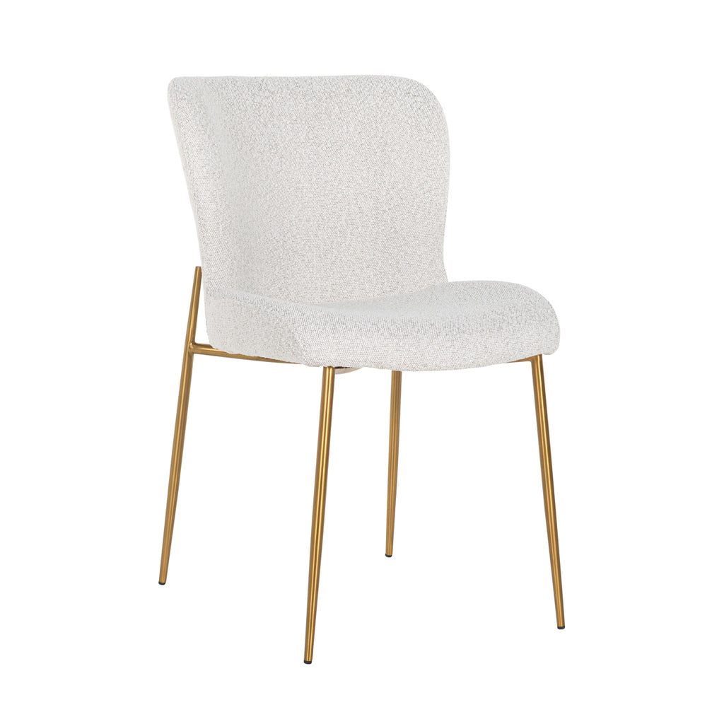 Chair Odessa white bouclé / brushed gold