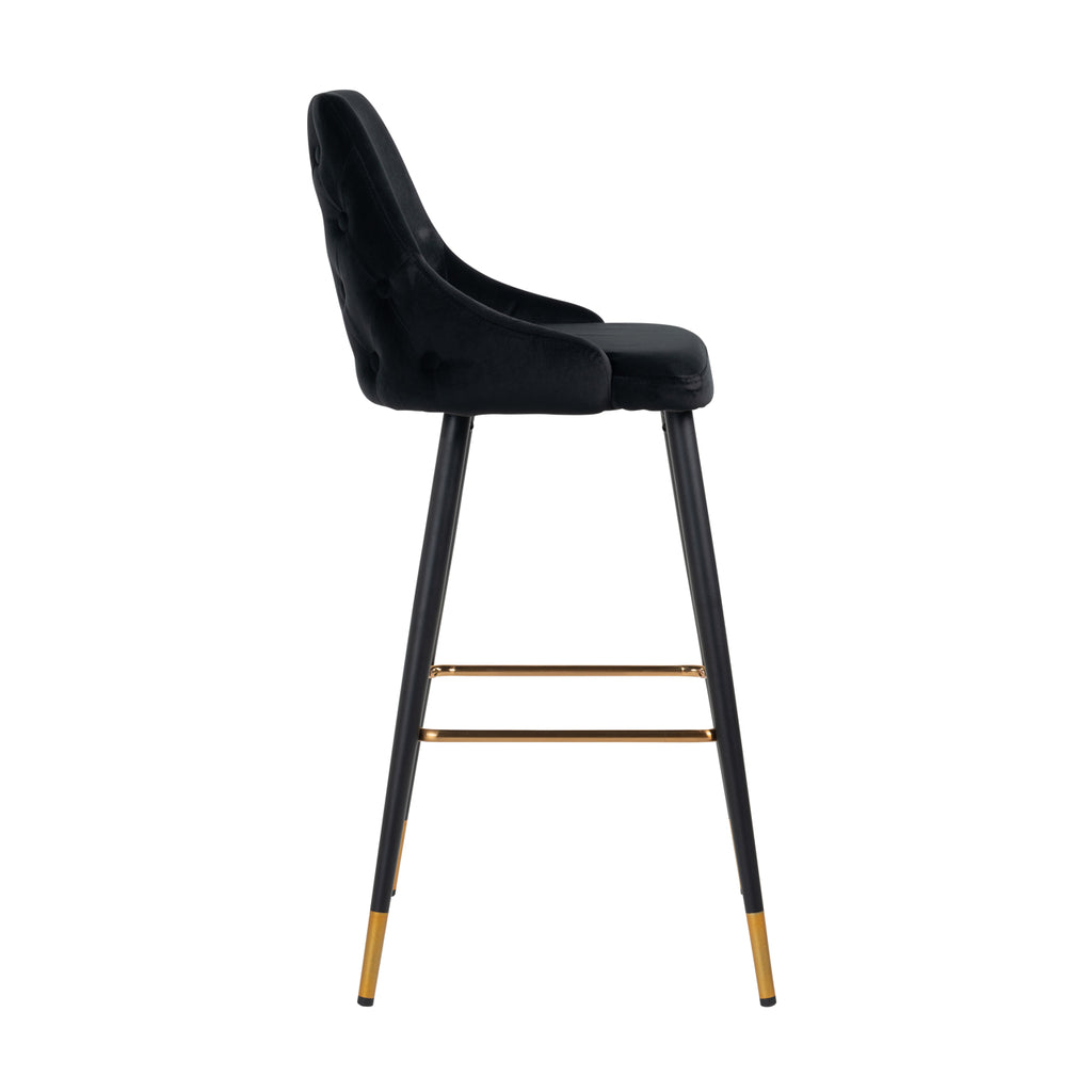 Tabouret de bar Imani velours noir