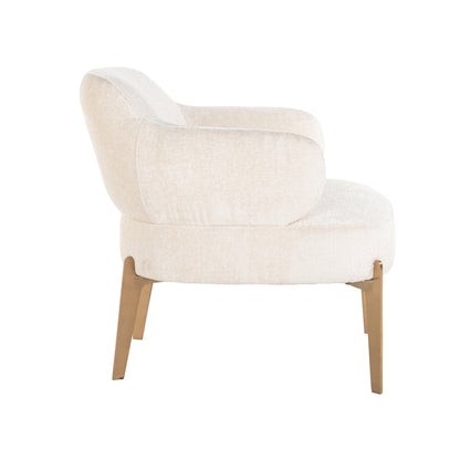 White chenille Venus armchair