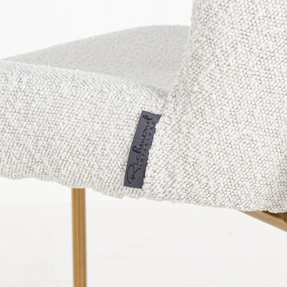 Chair Odessa white bouclé / brushed gold