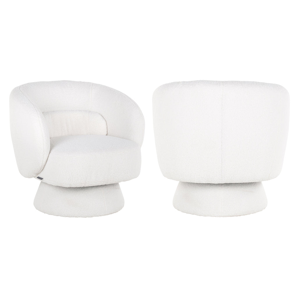 Witte harige fauteuil Senna