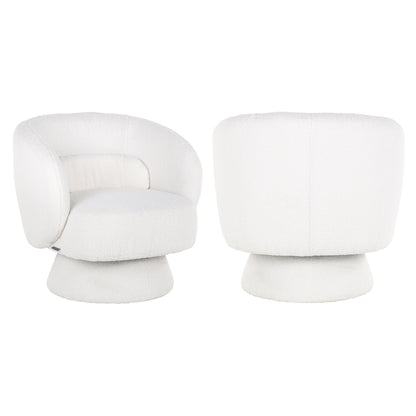 Witte harige fauteuil Senna