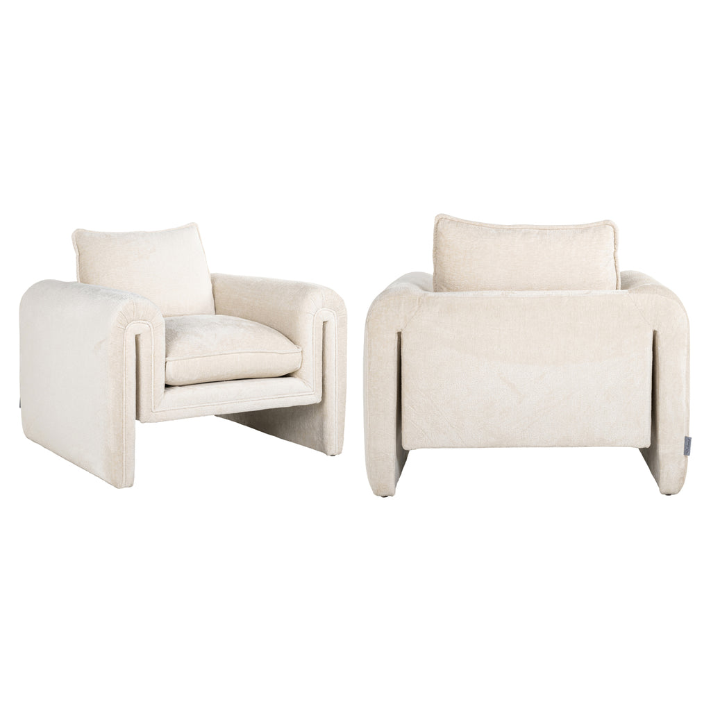 White chenille Sandro armchair