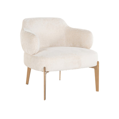 White chenille Venus armchair