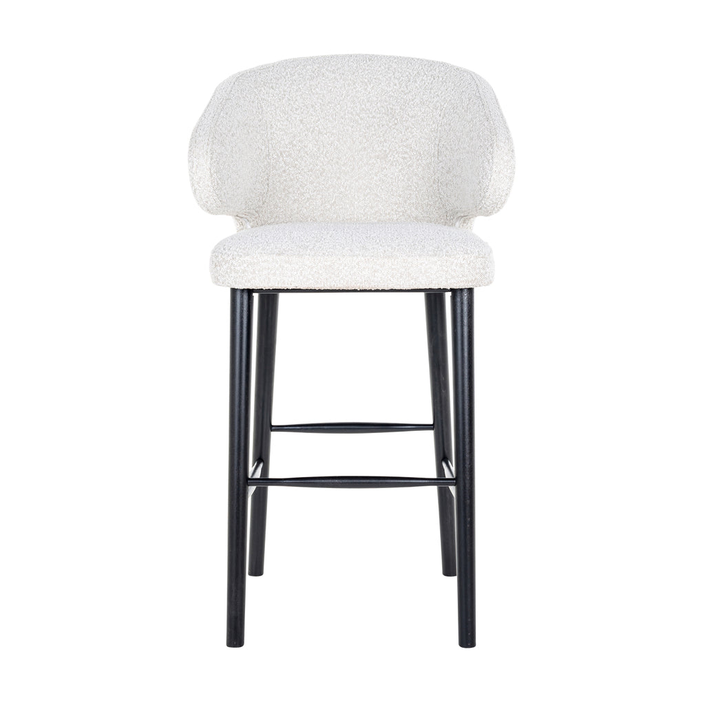 Tabouret de bar Indigo bouclé blanc