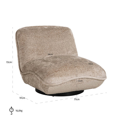 Ophelia armchair in natural sheepskin