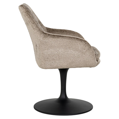 Chaise pivotante Marlon taupe chenille