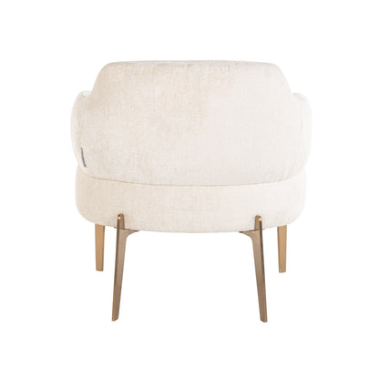 White chenille Venus armchair