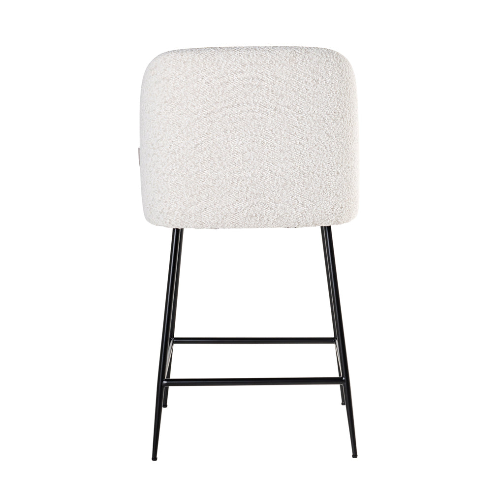 Tabouret de comptoir Pullitzer bouclé blanc / noir