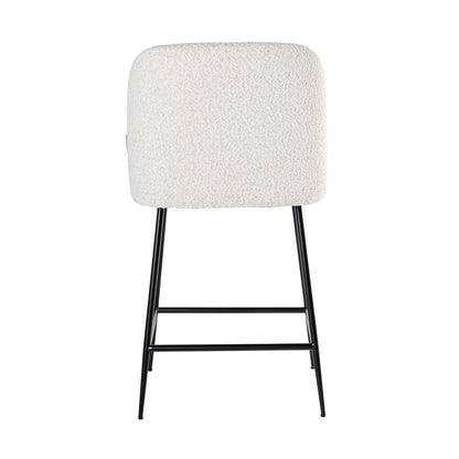 Tabouret de comptoir Pullitzer bouclé blanc / noir