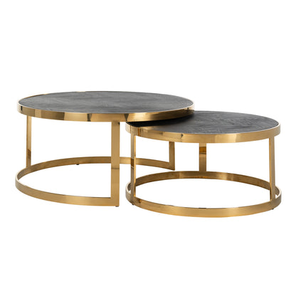 Table basse Blackbone doré lot de 2