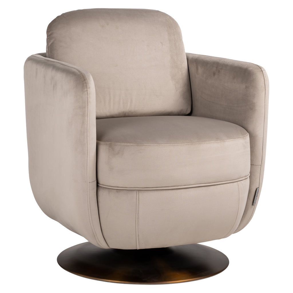 Draaifauteuil Turner khaki velvet fire retardant