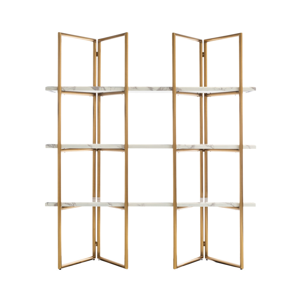 Wall cabinet Lagrand gold with 3 shelves