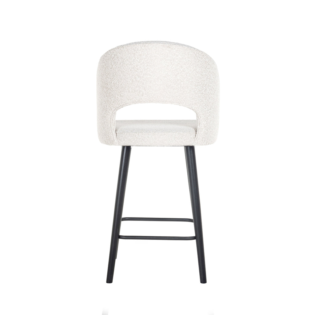 Counter stool Savoy white bouclé