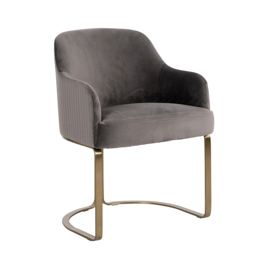 Chair Hadley stone velvet / brushed gold