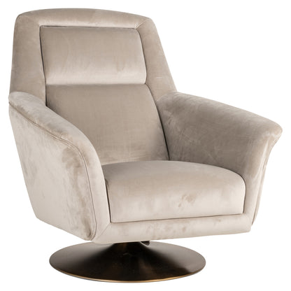 "Swivel armchair Nora in khaki velvet"