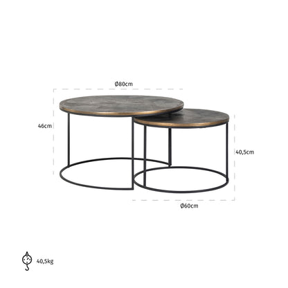 Coffee table Tulum set of 2